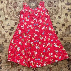 Vintage 90’s Ulterior Motives red button front floral dress